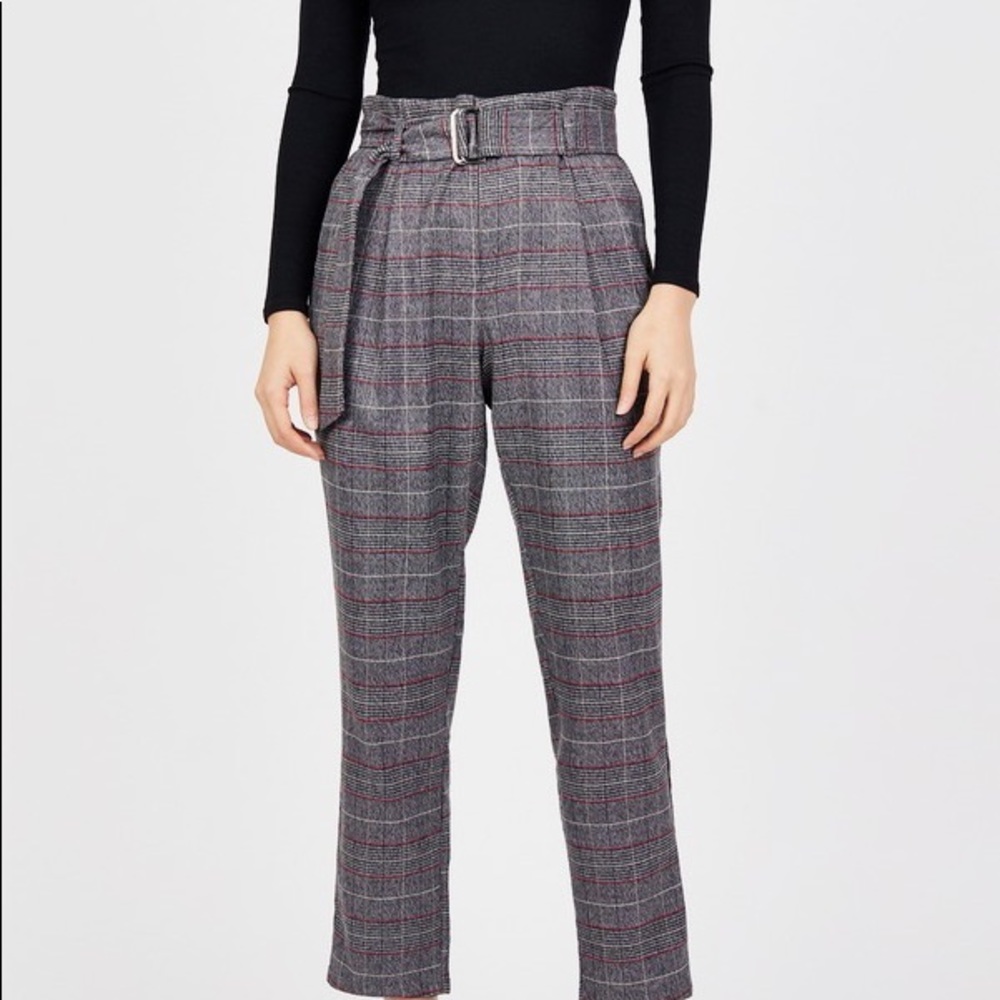 Noir Belted Paper Bag Pant